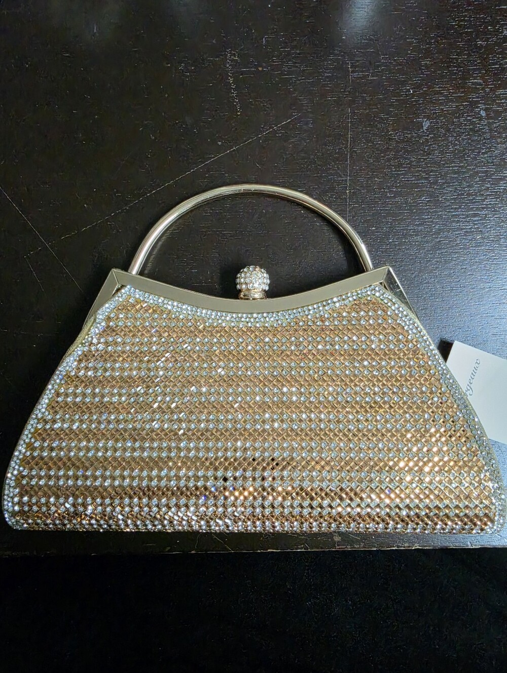 d'margeaux Gold Crystal Evening Clutch - Includes Chain